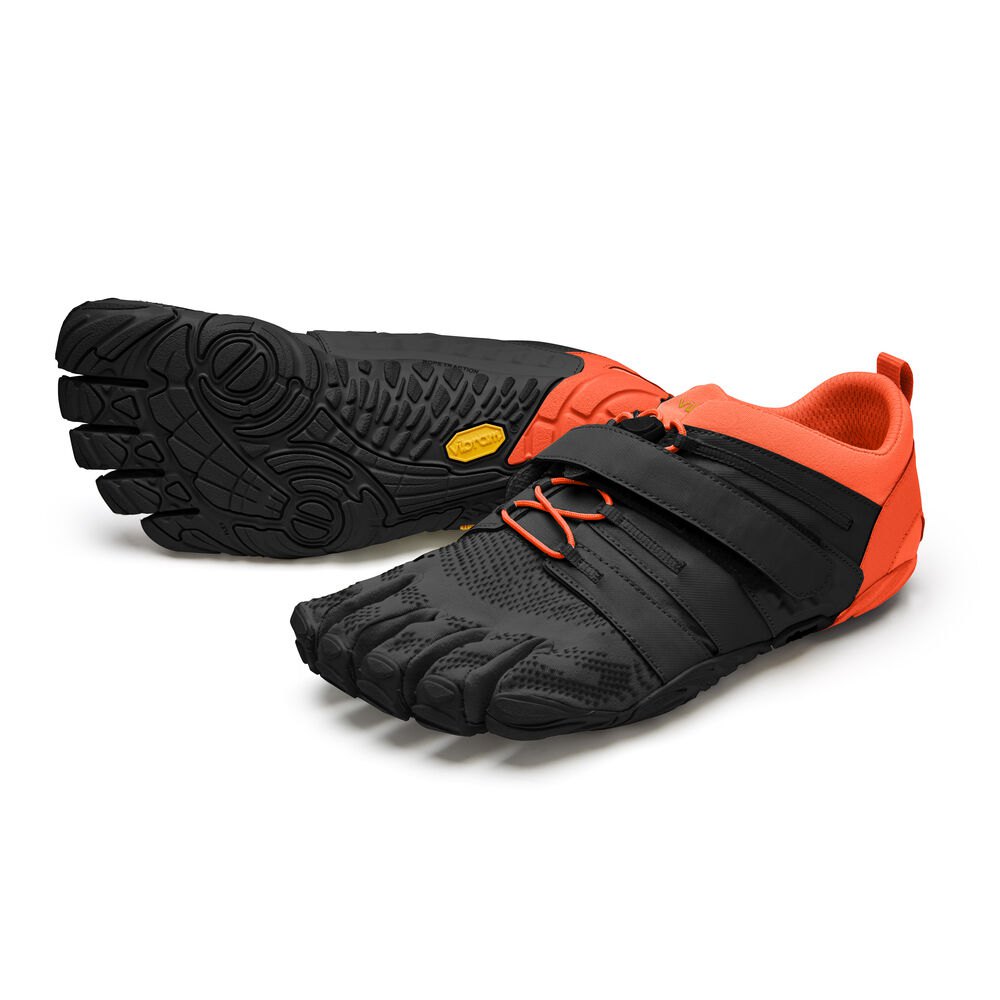 Vibram Five Fingers Mens Hiking Shoes - Black/Orange - V-Train 2.0 - 83794-ZTKS